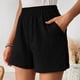 thumbnail image 4 of MKLEKYY Pantalones Cortos Deportivos Holgados De Cintura Alta Con Dobladillo Plisado De Doble Capa Y Pierna Recta Para Mujer, 4 of 4