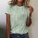 thumbnail image 1 of Fiudx Camisas de Mujer Top de Manga Corta con Cuello Redondo y Estampado de Moda Informal para Mujer, 1 of 5