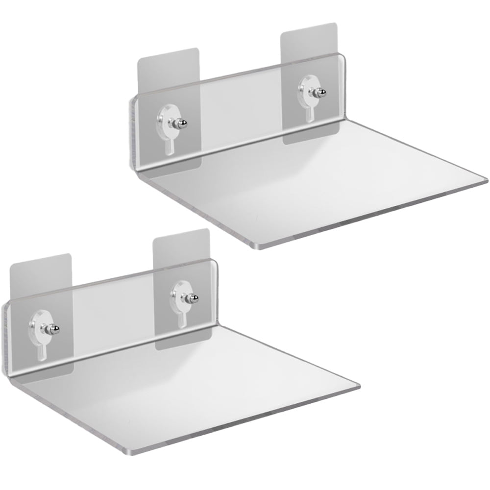Floating Shelves Set of 2 Easily Expand Wall Space Acrylic Small