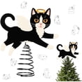 thumbnail image 1 of wonima02 Christmas Tree Topper Metal Black Angel Cat Treetop Topper with Wings Christmas Tree Decoration for Cat Lovers Gift Xmas Winter Holiday Decoration, 1 of 1