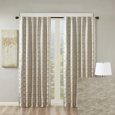 Blackout Curtains Jacquard Lined Total Blackout Rod Pocket/Back Tab Curtain Panel(Only 1 Pc Panel),Sheer Curtains