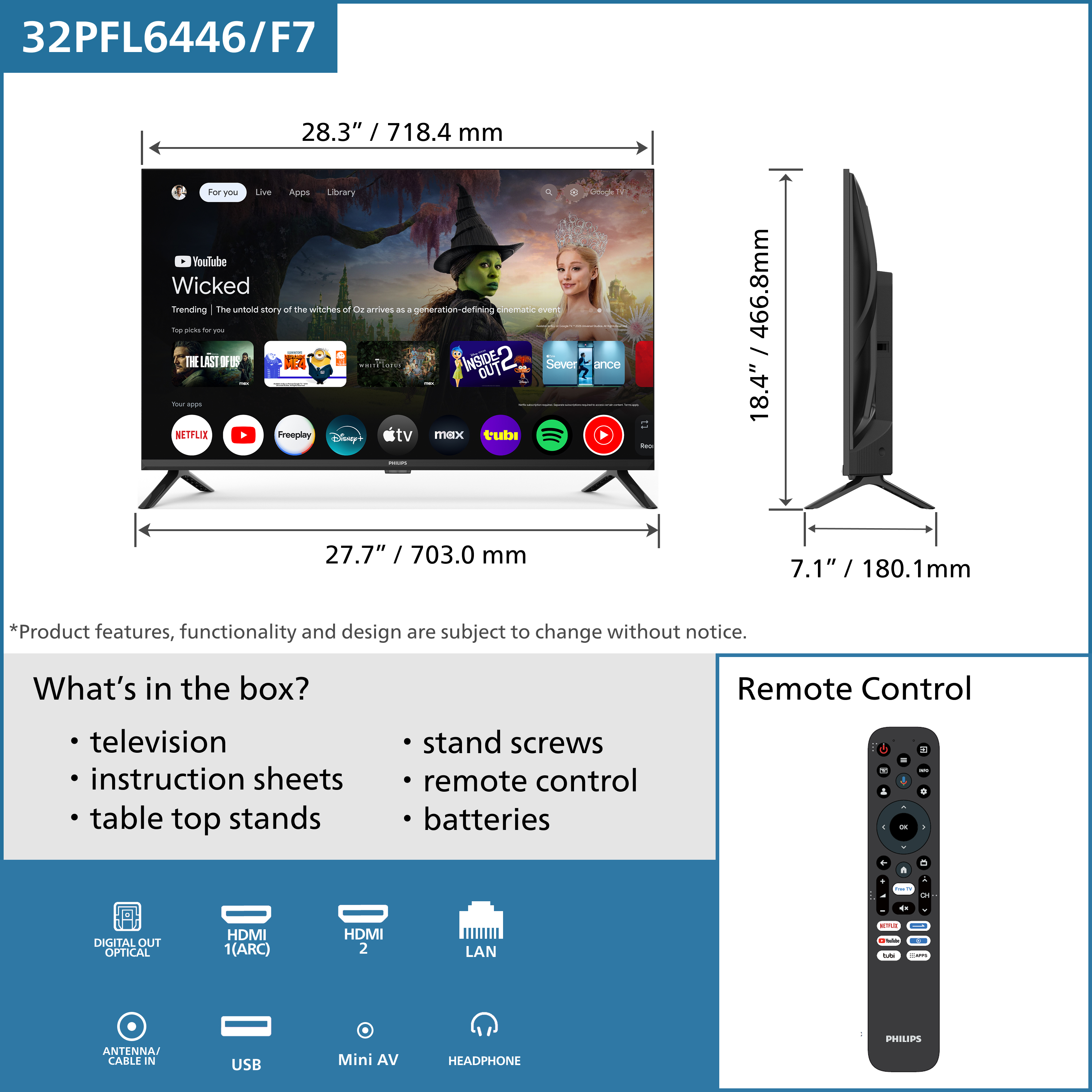 Philips 32" Class HD Smart TV with Google TV photo 4