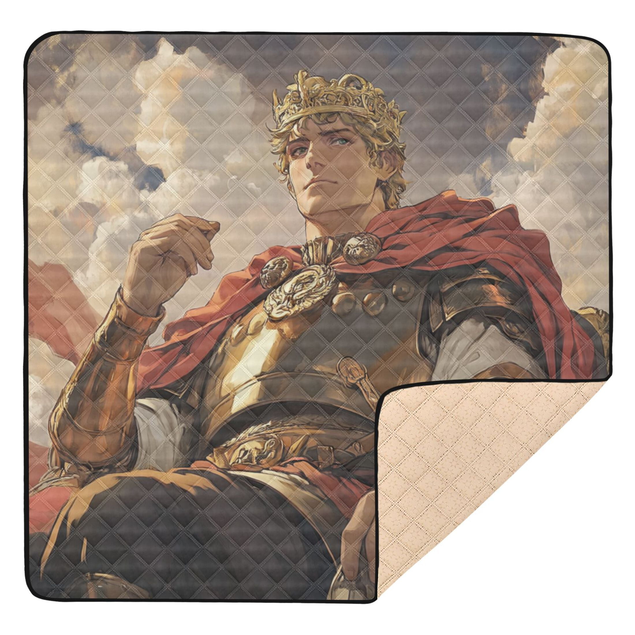 WOBOGO Vanquished King Baby Playmats Extra Large Waterproof Rollable Activity Pads for Toddlers 50×50inch