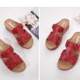 thumbnail image 4 of hopeusnice Women's Casual Wedge Heel Sandals Open Toe Buckle Comfortable Platform Shoes Breathable Slip On Outdoor Beach Walking Sandals Red 39, 4 of 9