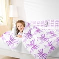 thumbnail image 4 of Feelyou Bowknot Teens Full Size Comforter Sets, Purple Watercolor Bow Bedding Sets, 3pcs, 4 of 8
