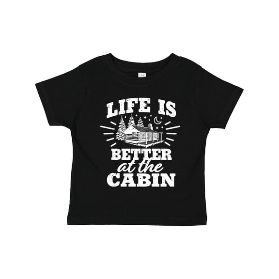 Inktastic Life is Better at the Cabin with Trees and Moon Boys or Girls Toddler T-Shirt