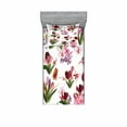 thumbnail image 2 of Ambesonne Floral Fitted Sheet & Pillow Sham Set, Composition of Tulips Lilies, Queen, Multicolor, 2 of 3