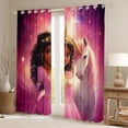 thumbnail image 2 of Erosebridal Cute Black Princess Blackout Curtains Set of 2 (52x84 Each),Cartoon Animal Unicorn Window Curtains For Kids Girls, 2 of 7