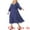 Blue, variant on DARING DIVA Plus Size Elbow Sleeve Sweetheart Midi Ruffle Dress 4X Blue