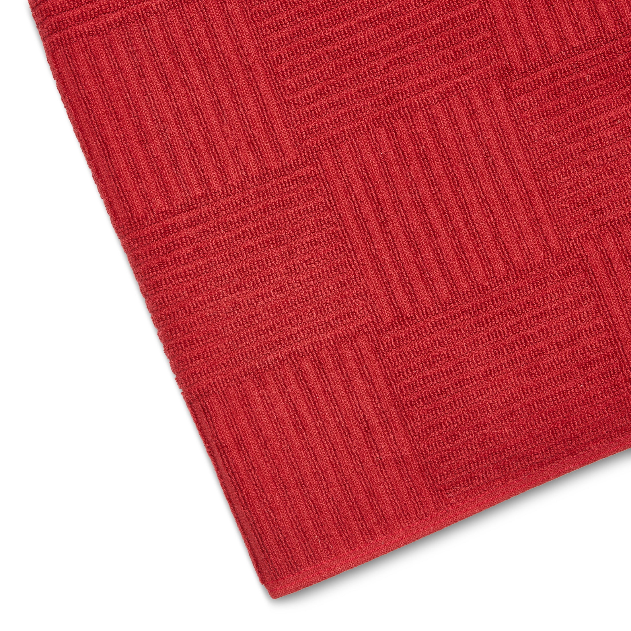 Mainstays Red Sedona Cotton Sculpted-Rib Weave Kitchen Towel
