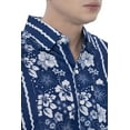 thumbnail image 3 of LA LEELA Mens Hawaiian Shirts Short Sleeve Button Down Shirt Men's Hawaii Boho Holiday Casual Summer Beach Shirts for Men Funny S Blue Floral, 3 of 6