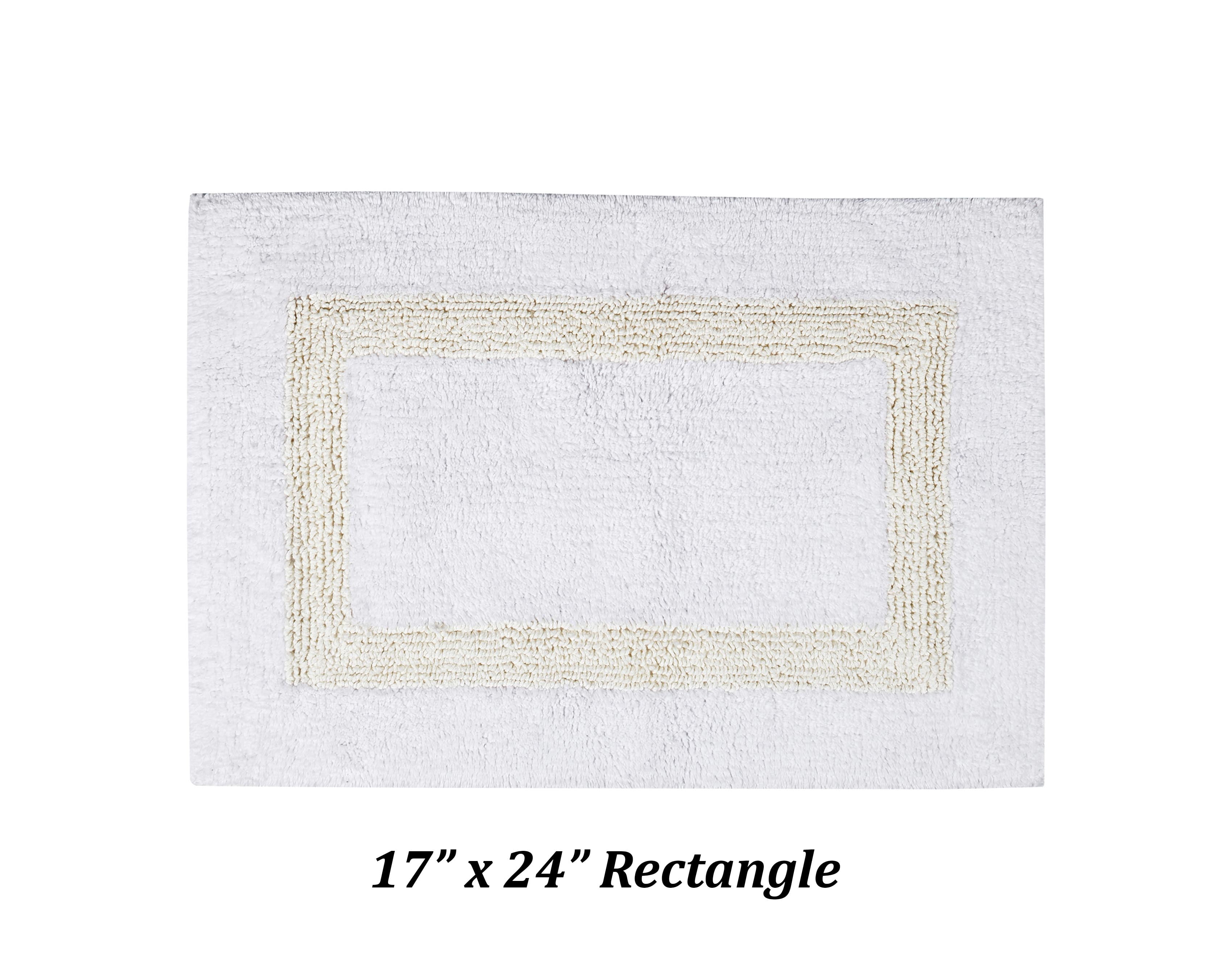 Better Trends 4 Piece Bath Rugs Set 100% Cotton Bathroom Rug Soft, Water Absorbent, Reversible, Machine Washable for Bathroom Decor Toilet Base Contour And Bath Mat Hotel Collection - White/Ivory