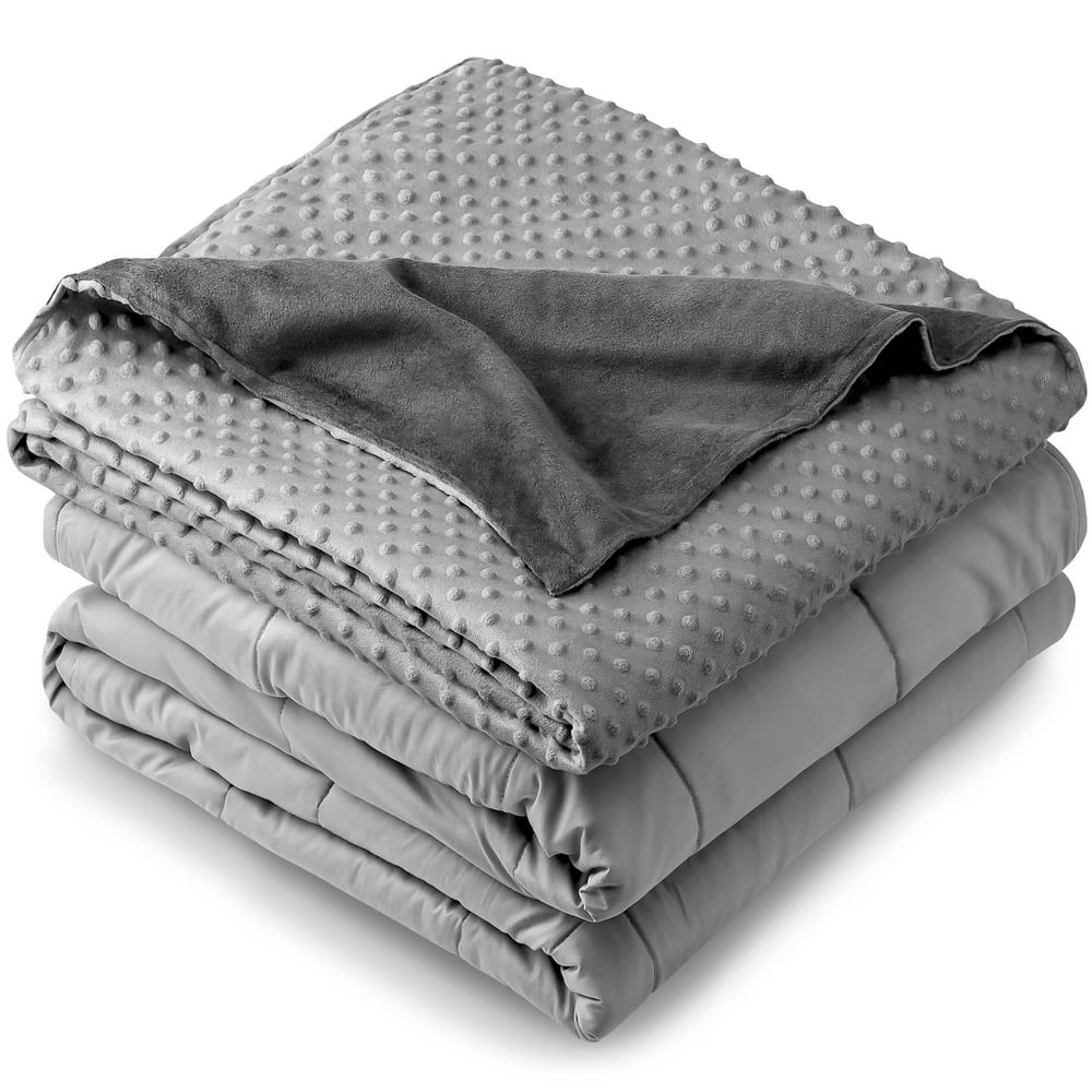 Bare Home Weighted Blanket with Duvet Cover (40"x60", 10lb, Grey / Grey