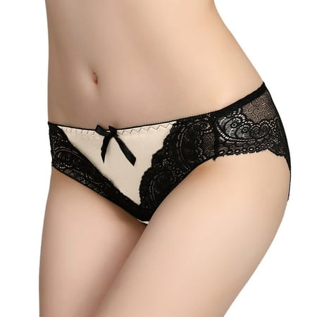 

Coappsuiop Lingerie For Women Ladies Transparent Lace Splicing Panties Cotton Hollow Breathable Quality Underwear Women