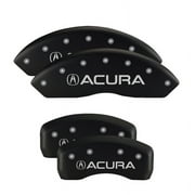 MGP 4 Caliper Covers Engraved Front & Rear Acura Matte Black finish silver ch