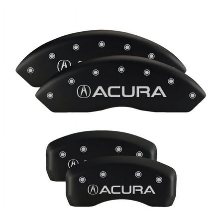 MGP 4 Caliper Covers Engraved Front & Rear Acura Matte Black finish silver ch