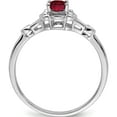 thumbnail image 2 of Sterling Silver Rhodium-Plated Created Ruby & Diam. Ring (Size 6) Made In India qbr21jul-6, 2 of 5