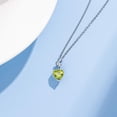 thumbnail image 5 of AGVANA 14K August Birthstone Necklace for Women White Gold Diamond Peridot Heart Pendant Necklace with Sterling Silver Chain Fine Jewelry Anniversary Birthday Gifts for Women Wife Mom, 5 of 8