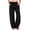 Black, variant on Satingcolo Women's Linen Casual Pants High Waist Drawstring Lounge Pant Summer Straight Trousers with Pockets, Size S-2XL