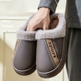 thumbnail image 4 of Ablanczoom Slippers Men Shoes: Memory Foam Winter Men Slippers Waterproof Non-Slip Warm Fuzzy Faux Fur Indoor Outdoor, 4 of 6