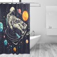 thumbnail image 2 of Yayeee Shower Curtain with Hooks 72"x72" Waterproof Fabric Bathroom Hanging Decor, Black Record, 2 of 5