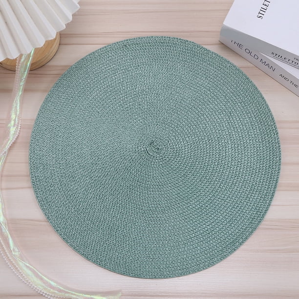 Posavasos redondo de polipropileno tejido para mesa de comedor, con aislamiento térmico, tejido simple, retro, ligero y lujoso