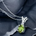thumbnail image 2 of Gem Stone King 1.47 Ct Green Peridot White Created Sapphire 925 Sterling Silver Pendant with Chain, 2 of 4