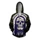 thumbnail image 2 of Sudadera con capucha y cremallera para hombre, moderna y versátil, cómoda, nueva en sudaderas y sudaderas con capucha, estampado de personaje de calavera personalizado, 2 of 4