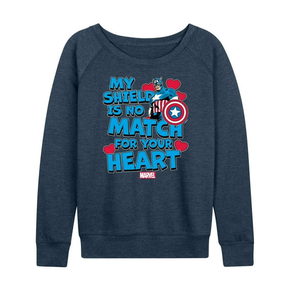 Marvel Captain America - My Shield Valentine - Ladies French Terry Pullover Sweatshirt