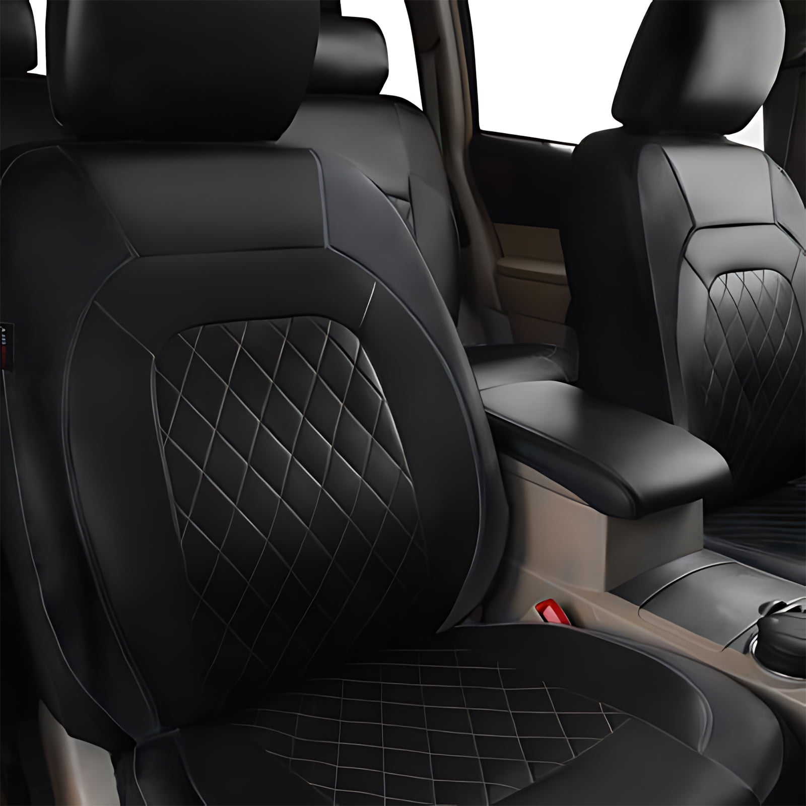 OTOEZ Universal Car Seat Cover Breathable PU Leather 5 Seats Full Set Waterproof Cushion Fit Most Honda Toyota Chevy Ford Nissan Vehicle Truck SUV