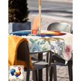 thumbnail image 5 of nqOlkjepod Farmhouse Chicken Outdoor Tablecloth with Umbrella Hole & Zipper, Watercolor Flowers Floral Farmhouse Square Table Cover 54x54 Inch, Dining Waterproof Table Cloth Protector for Patio, 5 of 7