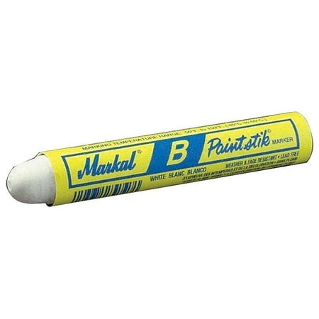 UPC: 0048615802206 | Markal Paintstik Original B Marker  11/16 in x 4-3/4 in  White – 1 Dozen (434-80220)