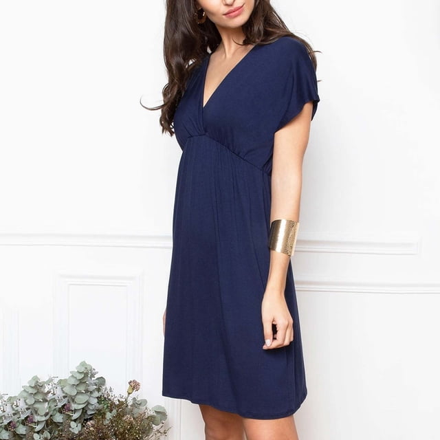 Fankiway Liquidation de Maternité Robes Vêtements pour Femmes Enceintes Col en V Manches Courtes Robe Décontractée d'Allaitement de Maternité Grande Taille Vêtements de Maternité en Liquidation