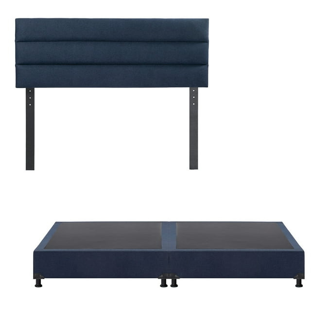 Box Base Cama King Size + Cabecera Logan Dicasa Azul