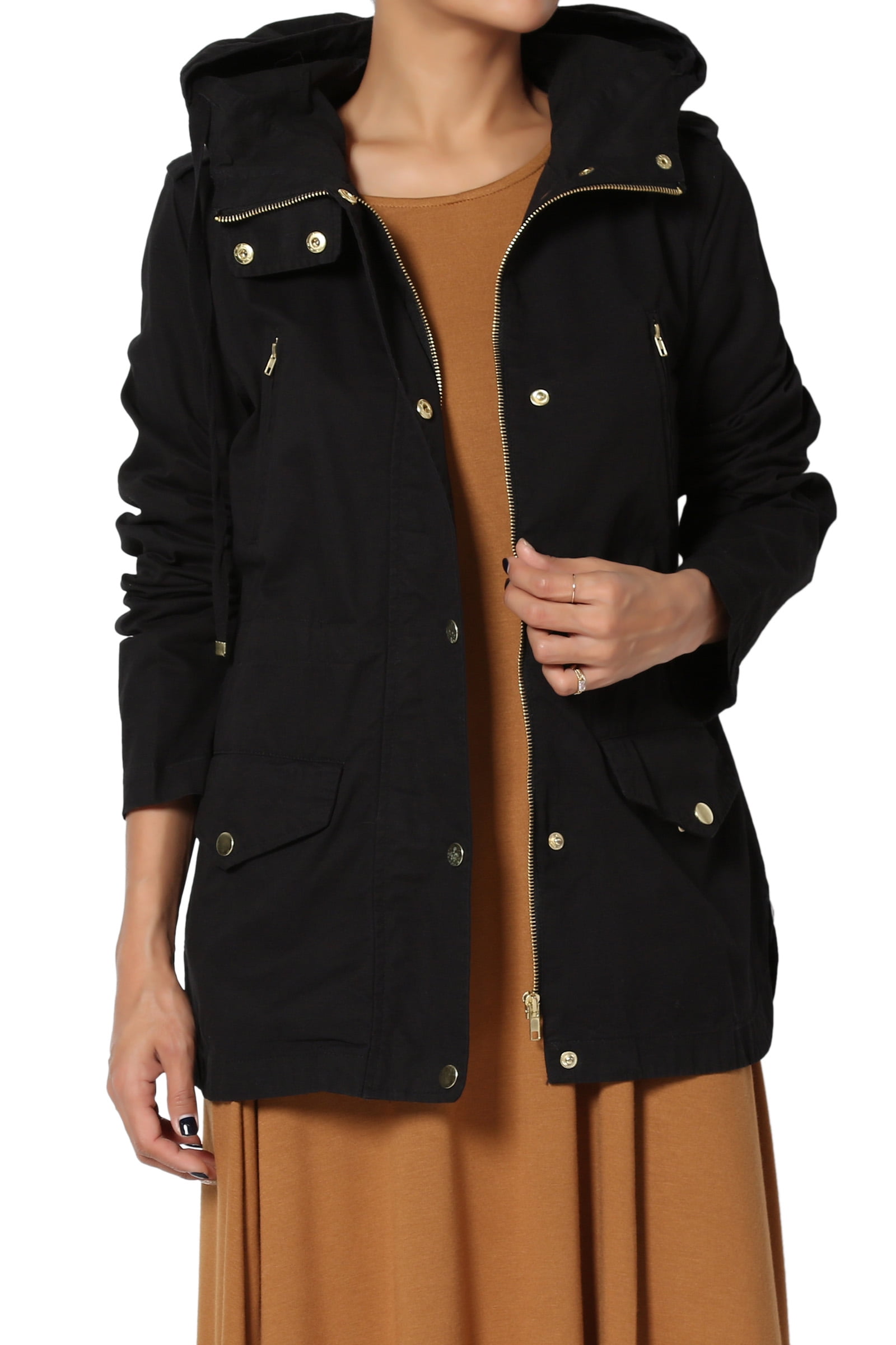 black hooded utility jacket