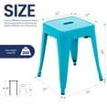 thumbnail image 3 of 18 inch Space-Saving & Stackable Design Metal Bar Stools Set of 4, Backless Style Stools for Indoor Outdoor Barstools for School Classroom Kitchen(Sky Blue), 3 of 10