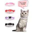 thumbnail image 2 of Breakaway Cat Collars with Bell,Adjustable Safe Kitten Collar,Cat Collars for Girl Cats with Rhinestone Soft Velvet, 2 of 7