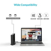 ORICO 3.5 inch Hard Drive Enclosure 5Gbps SATA to USB 3.0 Enclosure Aluminum External Hard Disk Enclosure SSD/HDD Enclosure Case Max 16Tb with 12V2A Power Adapter & UASP for Xbox(No Drive)