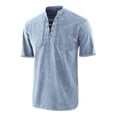 thumbnail image 1 of Playeras Hombre Cuello V Camiseta Gótica Retro Para Hombre Con Cordones Y Cuello En V Y Bolsillo, Camiseta De Manga Corta, Camisetas Sueltas, 1 of 2