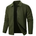 thumbnail image 5 of Fznquz Green Shirts for Men Long Sleeve Full Zip Collared Tees Shirts Fall Winter Plain Mens Winter Clothes, 5 of 6