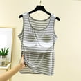 thumbnail image 7 of Seductiva Women's Slim-Fit Camisole Women Y2K Sleeveless Striped Spaghetti Strap Crop Tank Backless Slim Fit Aesthetic Going Out Tops Women with Chest Cushion Sleeveless Basic Cami Top Shirt, 7 of 7
