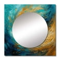 thumbnail image 2 of Designart "Gilded Whirlpool Waves Painting III" Abstract Spirals Square Mirror For Wall Decor - Large Gold Square Printed Wall Mirror Art - Wall Mounted Square Large Mirror, 2 of 5