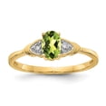 thumbnail image 7 of 14k Yellow Gold Solid Diamond & Peridot Band Ring, 7 of 7