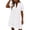 White, variant on Womens Summer Lace Dresses Eyelet Casual Flowy Babydoll Swing Short Sleeve V-Neck Tunic Dress Light Blue S