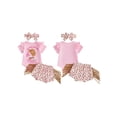 thumbnail image 2 of BemeyourBBs Newborn Baby Girl Cowgirl Outfit Western Baby Girl Summer Clothes My First Rodeos Boots Print Short Sleeve Romper Tassel Shorts and Headband Set, 2 of 9