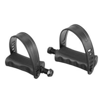 Unique Bargains 1 Pair Exercise Bike Pedals with Straps 9/16 Inch Spindle Cycling Replacement 14mm Spindle Black