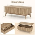 thumbnail image 3 of Gymax 43.5'' Fluted Lift Top Coffee Table w/Lift Tabletop Hidden Compartments for Home, 3 of 10