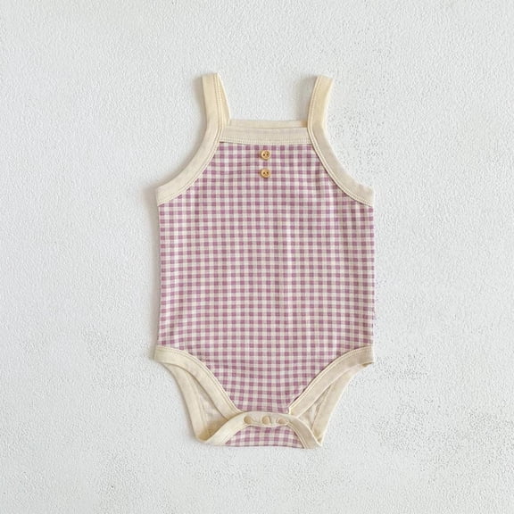 BXSRUTA Baby Sleeveless Plaid Romper for Summer, Breathable and Comfortable Casual Outfit