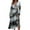Black, variant on Women's Autumn Winter Casual Fashion V-Neck Long-sleeved Gradient (Floral) Print Long Dress, Black, Size L
