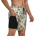 thumbnail image 2 of Kdxio Mushroom Garnish Print Men's Swim Trunks with Compression Liner 7 Inch Inseam Quick Dry Swim Shorts, 2 of 7